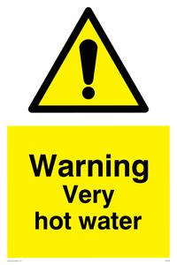 Warning Very hot water sign 