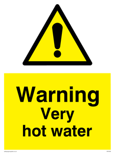 Warning Very hot water sign 