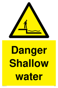 Danger Shallow water sign 