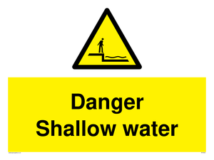 Danger Shallow water sign 
