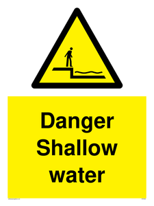 Danger Shallow water sign 