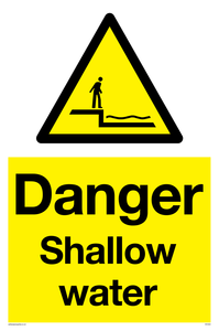 Danger Shallow water sign 