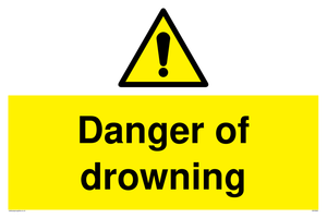Danger of drowning sign 