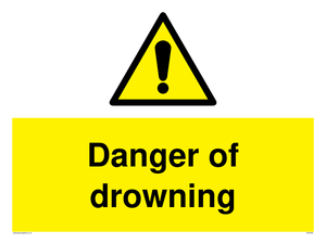 Danger of drowning sign 