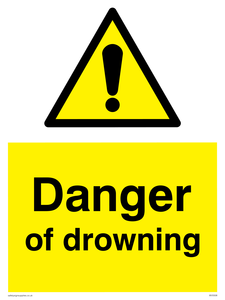 Danger of drowning sign 