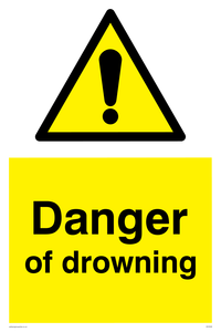 Danger of drowning sign 