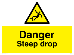 Danger Steep drop sign 