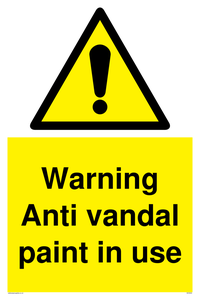 Warning Anti vandal paint in use sign 