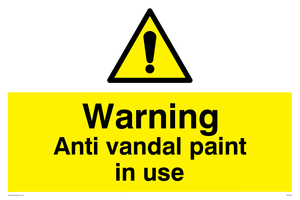 Warning Anti vandal paint in use