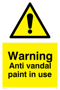 Warning Anti vandal paint in use sign 