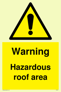 Warning Hazardous roof area