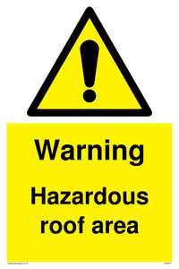 Warning Hazardous roof area