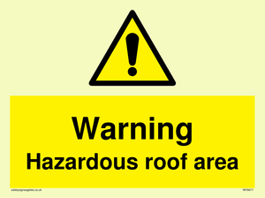 Warning Hazardous roof area