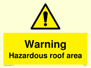 Warning Hazardous roof area
