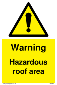 Warning Hazardous roof area