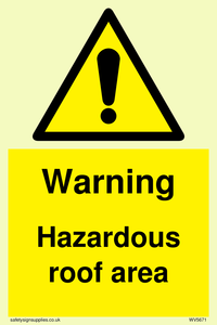 Warning Hazardous roof area