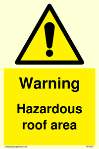 Warning Hazardous roof area