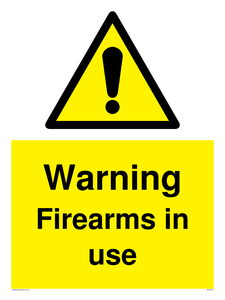 Warning Firearms in use