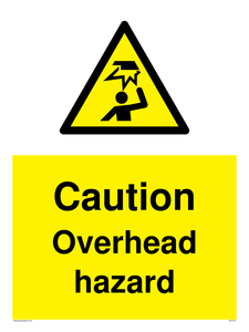 Caution Overhead hazard sign 