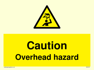 Caution Overhead hazard