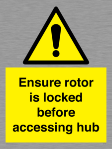 Ensure rotor is locked before accessing hub