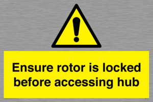 Ensure rotor is locked before accessing hub