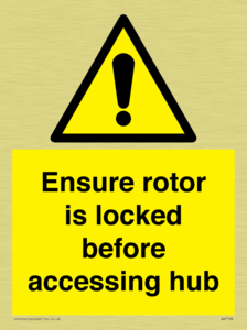 Ensure rotor is locked before accessing hub
