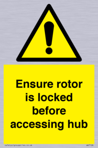 Ensure rotor is locked before accessing hub