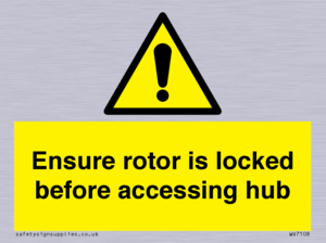 Ensure rotor is locked before accessing hub