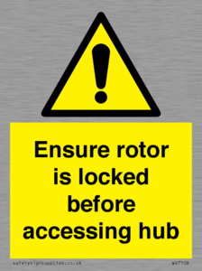 Ensure rotor is locked before accessing hub