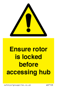 Ensure rotor is locked before accessing hub
