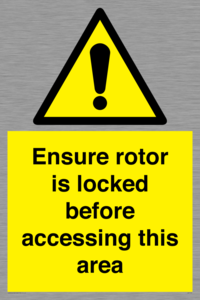 Ensure rotor is locked before accessing this area