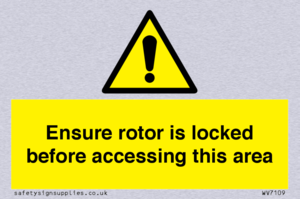 Ensure rotor is locked before accessing this area