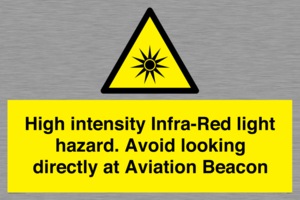 High intensity Infra-Red light hazard. Avoid looking directly at Aviation Beacon