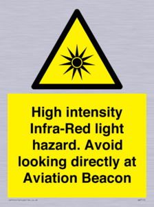 High intensity Infra-Red light hazard. Avoid looking directly at Aviation Beacon