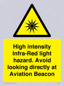 High intensity Infra-Red light hazard. Avoid looking directly at Aviation Beacon