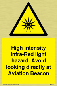 High intensity Infra-Red light hazard. Avoid looking directly at Aviation Beacon