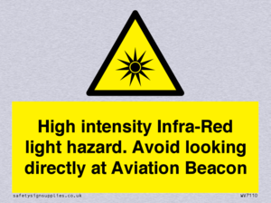 High intensity Infra-Red light hazard. Avoid looking directly at Aviation Beacon