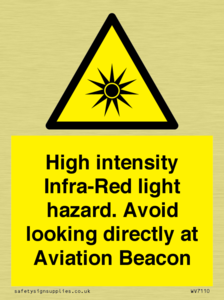 High intensity Infra-Red light hazard. Avoid looking directly at Aviation Beacon
