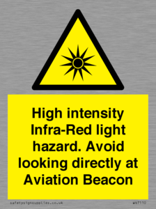 High intensity Infra-Red light hazard. Avoid looking directly at Aviation Beacon