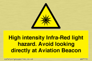 High intensity Infra-Red light hazard. Avoid looking directly at Aviation Beacon