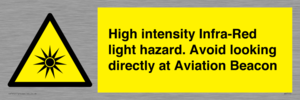 High intensity Infra-Red light hazard. Avoid looking directly at Aviation Beacon