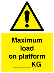 Maximum load on platform ___KG