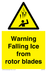 Warning Falling Ice from rotor blades