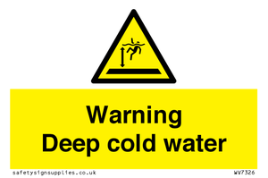 Warning Deep cold water 