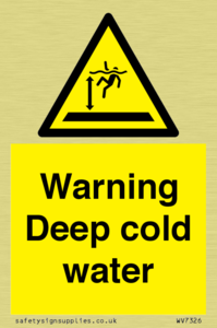 Warning Deep cold water 