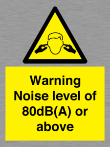 Warning Noise level of 80dB(A) or above