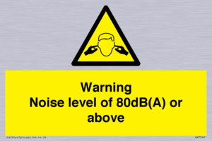 Warning Noise level of 80dB(A) or above