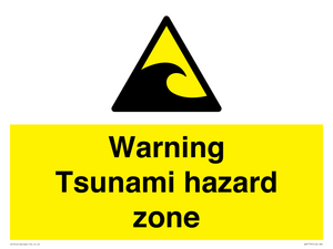 Warning Tsunami hazard zone