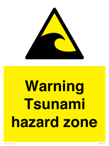 Warning Tsunami hazard zone